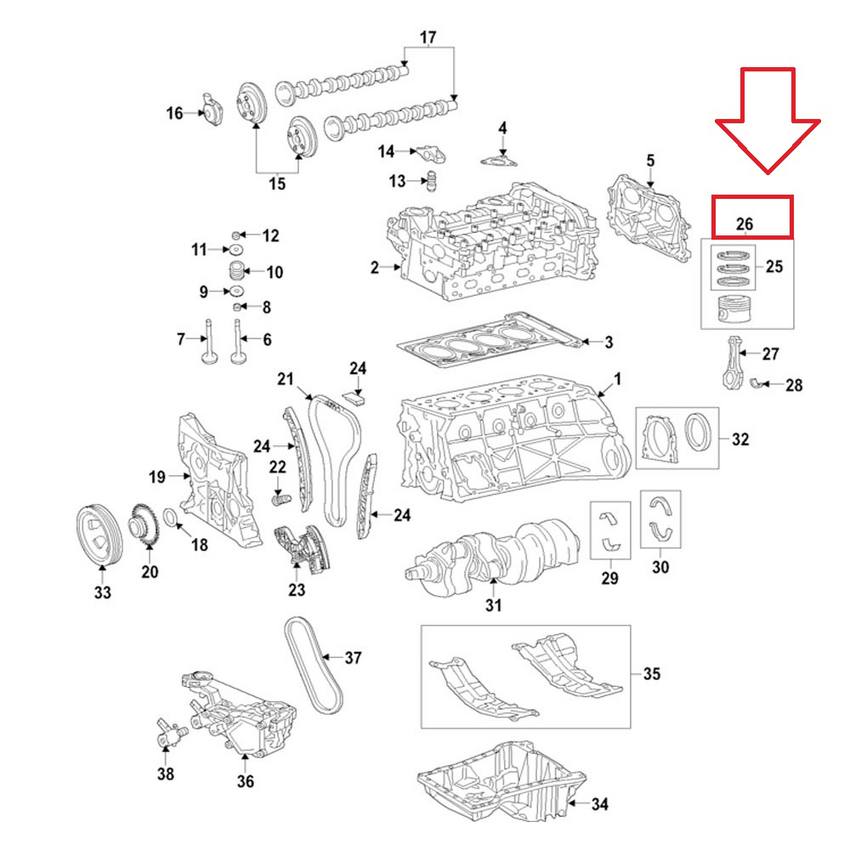 Mercedes Engine Piston (STD) 2700301917